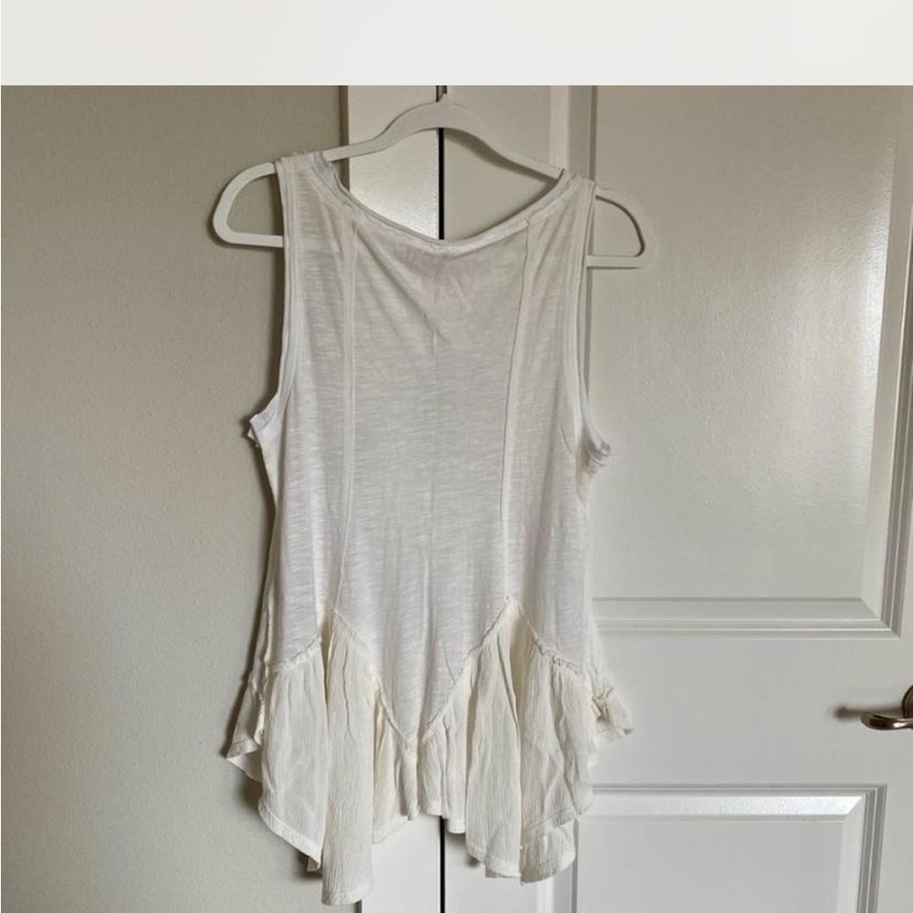 Free People Cream Flowy Tank Top